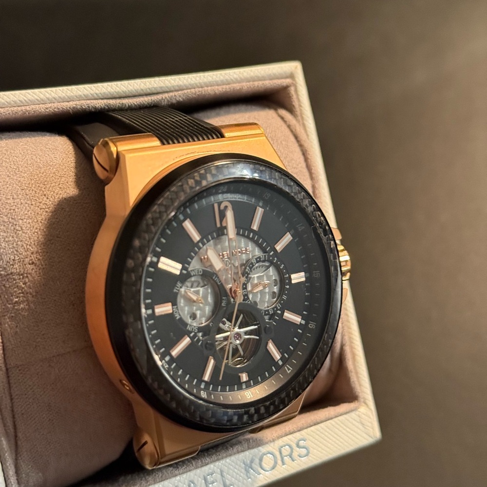 Michael Kors Gold and Black Chronograph Watch